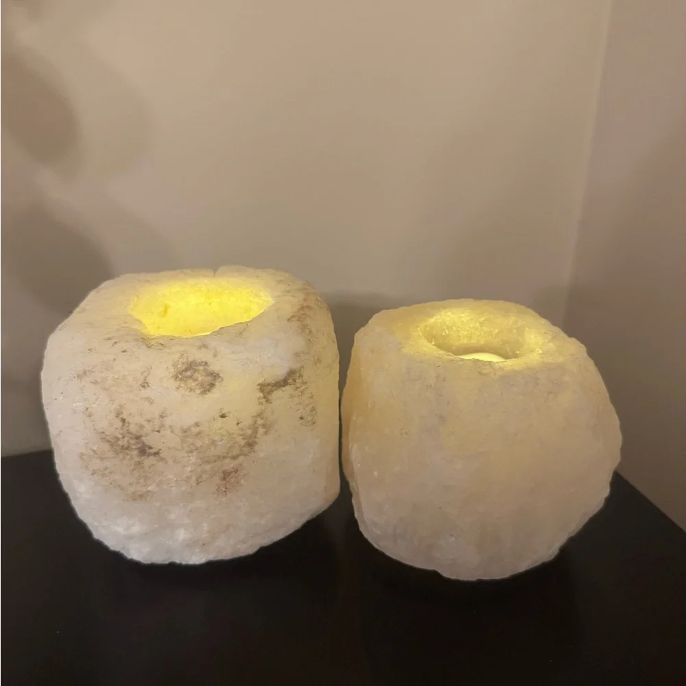 Natural Himalayan Salt Tea Light Candle Holders